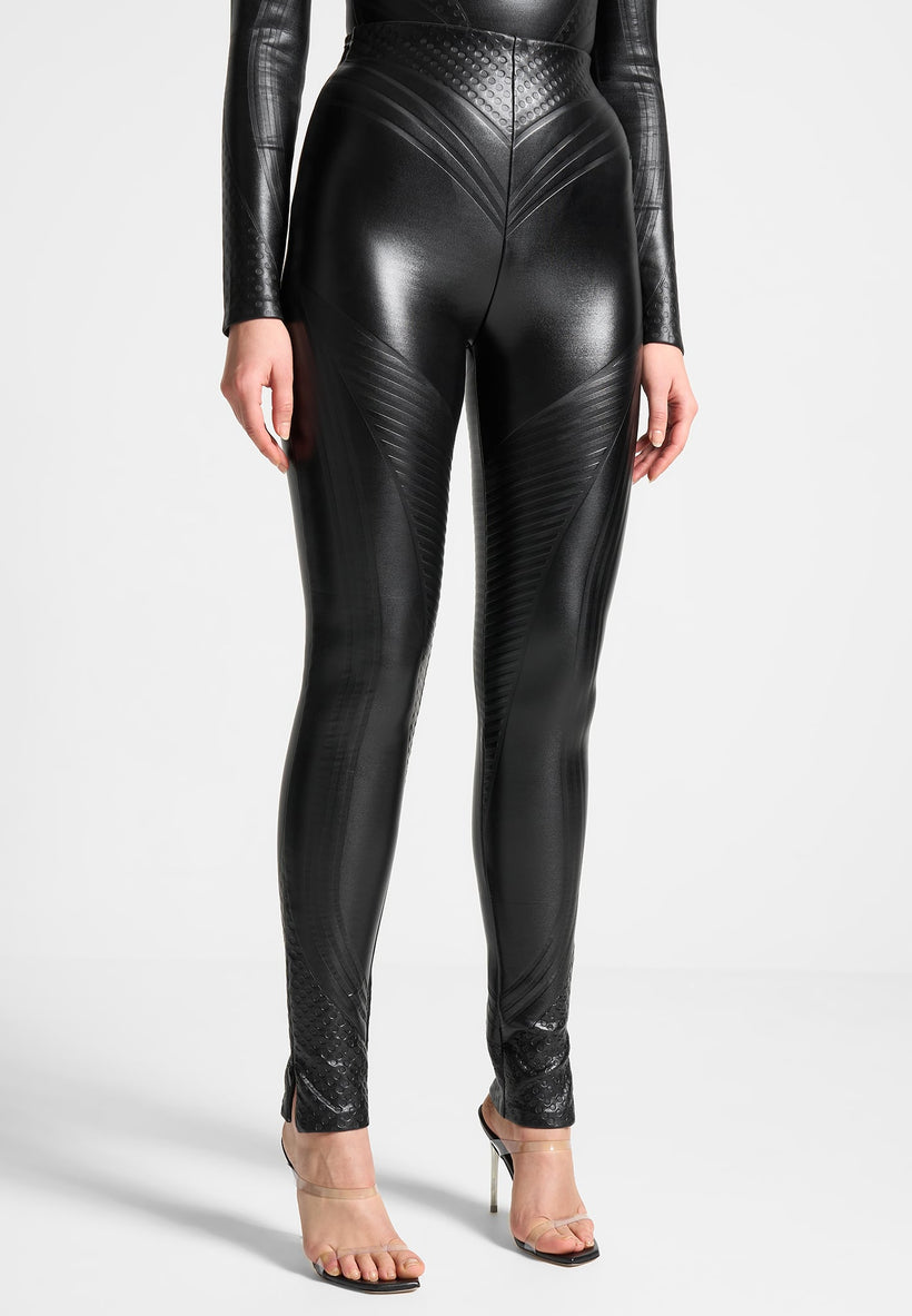 MESSY DRAPE LEGGINGS / BLK