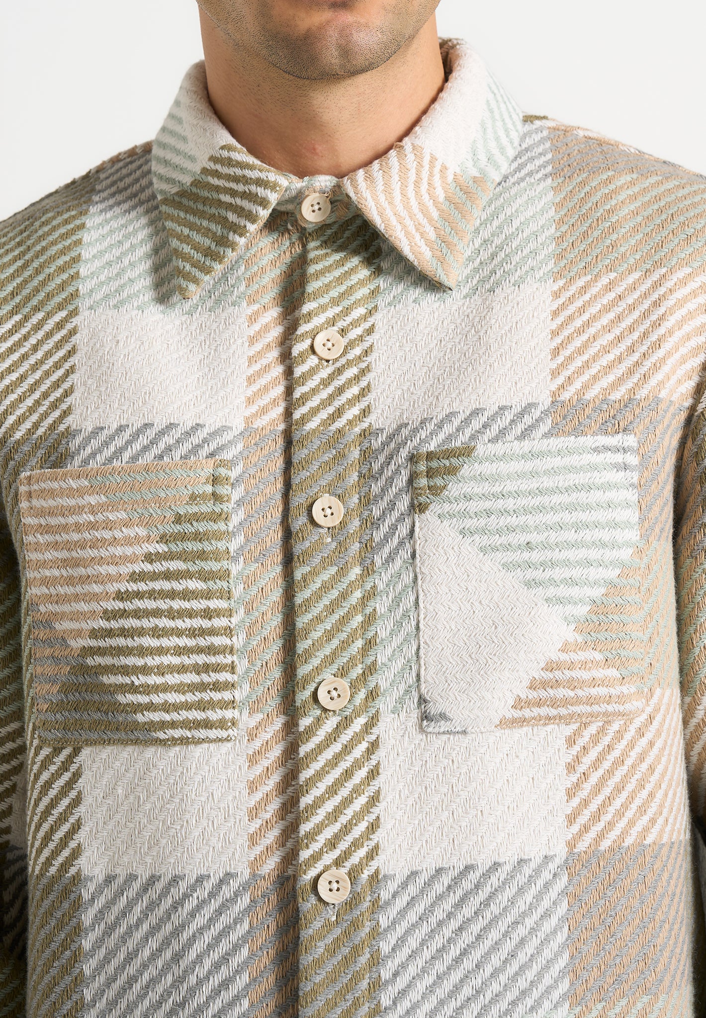 Rune - Unisex Check Overshirt - Sage
