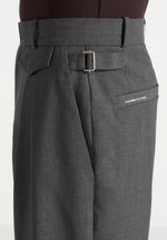 Pierre - Relaxed Fit Pleated Tailored Trousers - Grey