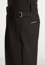 Pierre - Relaxed Fit Pleated Tailored Trousers - Dark Brown