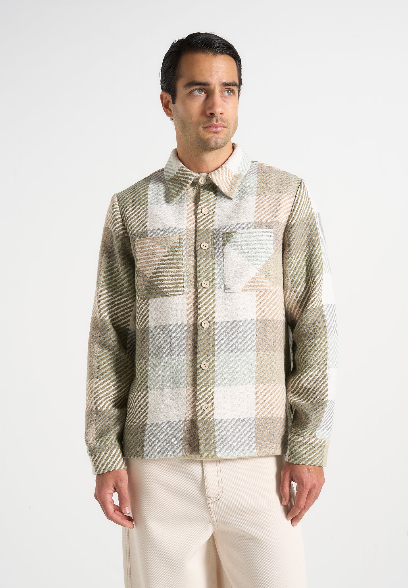 Rune - Unisex Check Overshirt - Sage