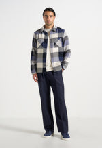 Rune - Unisex Check Overshirt - Navy
