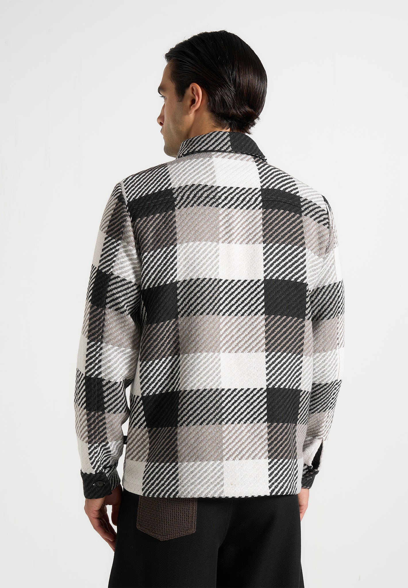 Rune - Unisex Check Overshirt - Black