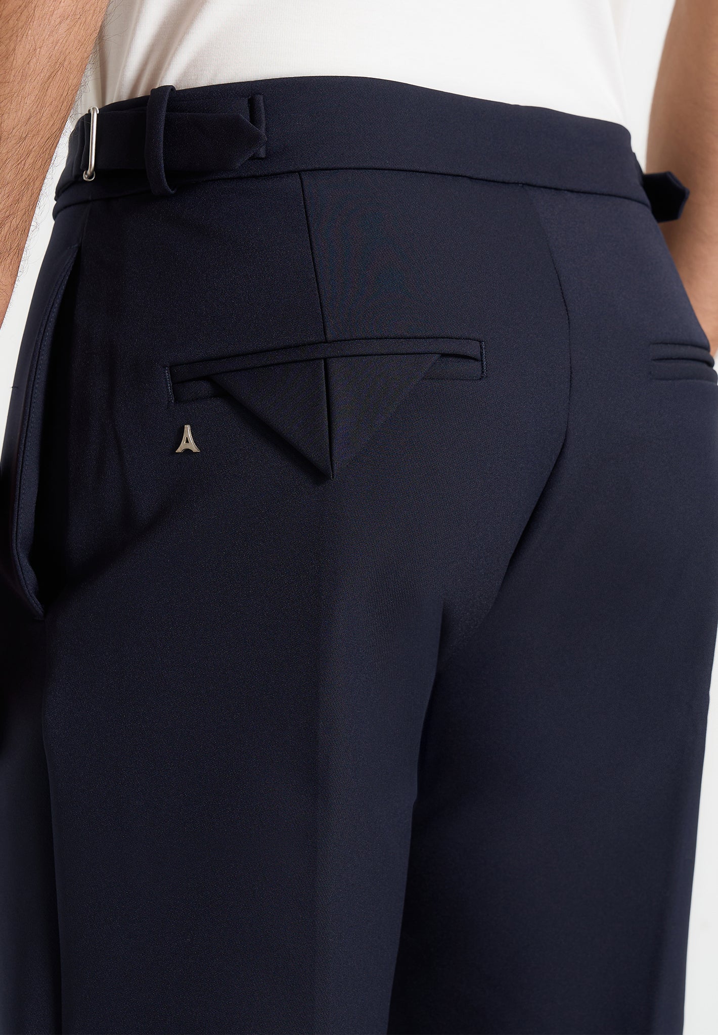 Aiden - Slim Fit Stretch Trousers - Navy