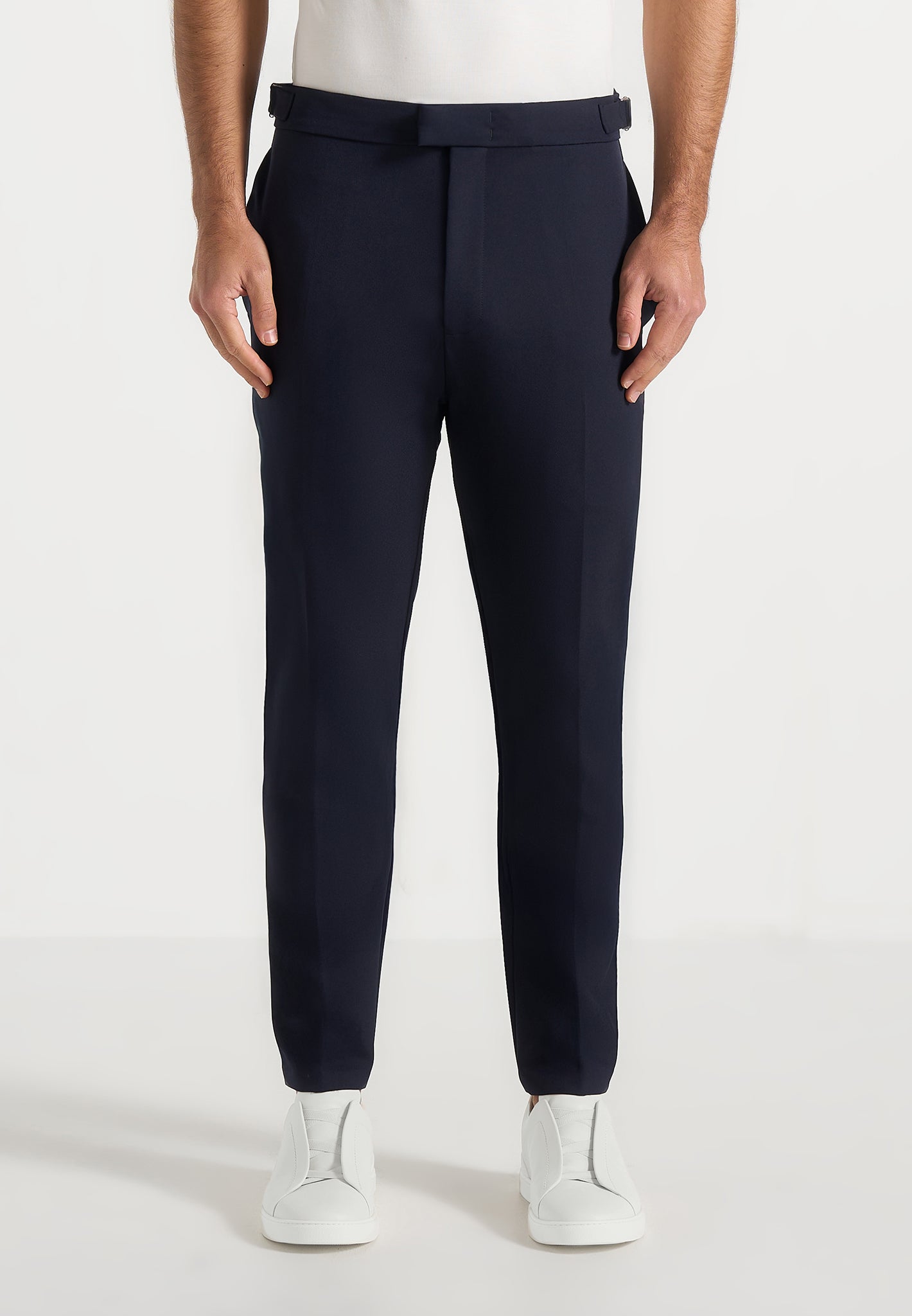 Aiden - Slim Fit Stretch Trousers - Navy 