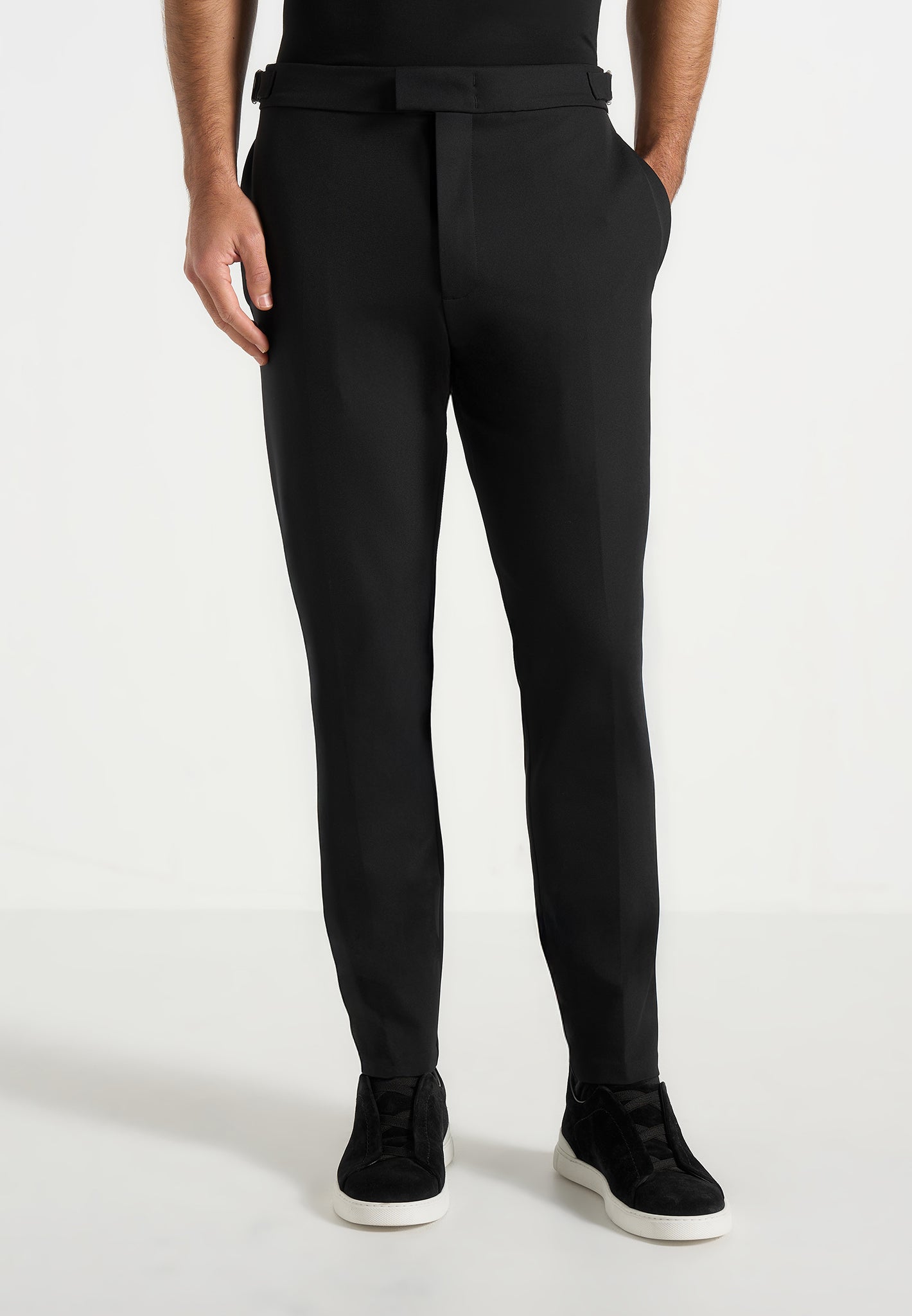 Aiden - Slim Fit Stretch Trousers - Black 