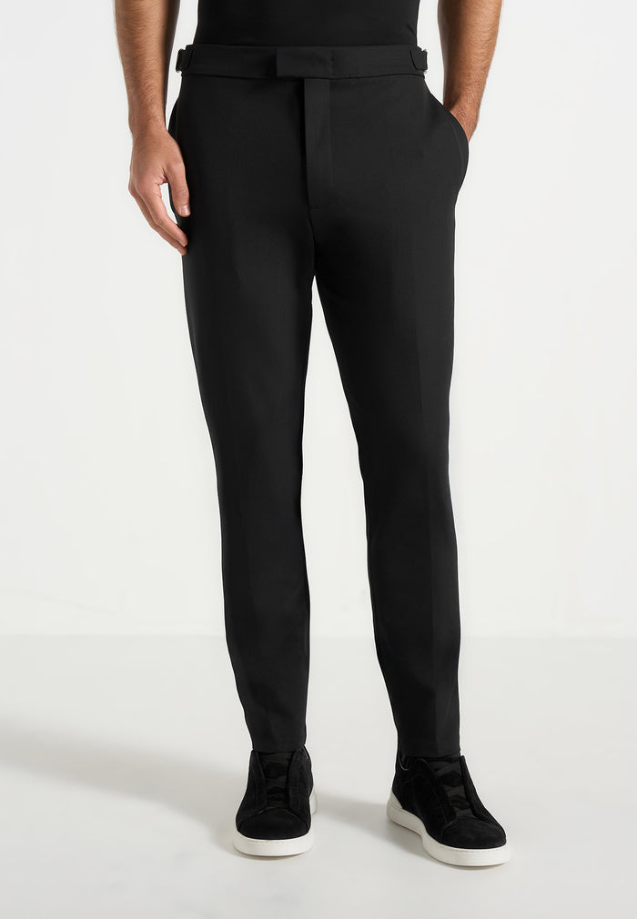 Aiden - Slim Fit Stretch Trousers - Black