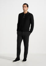 Aiden - Slim Fit Stretch Trousers - Black