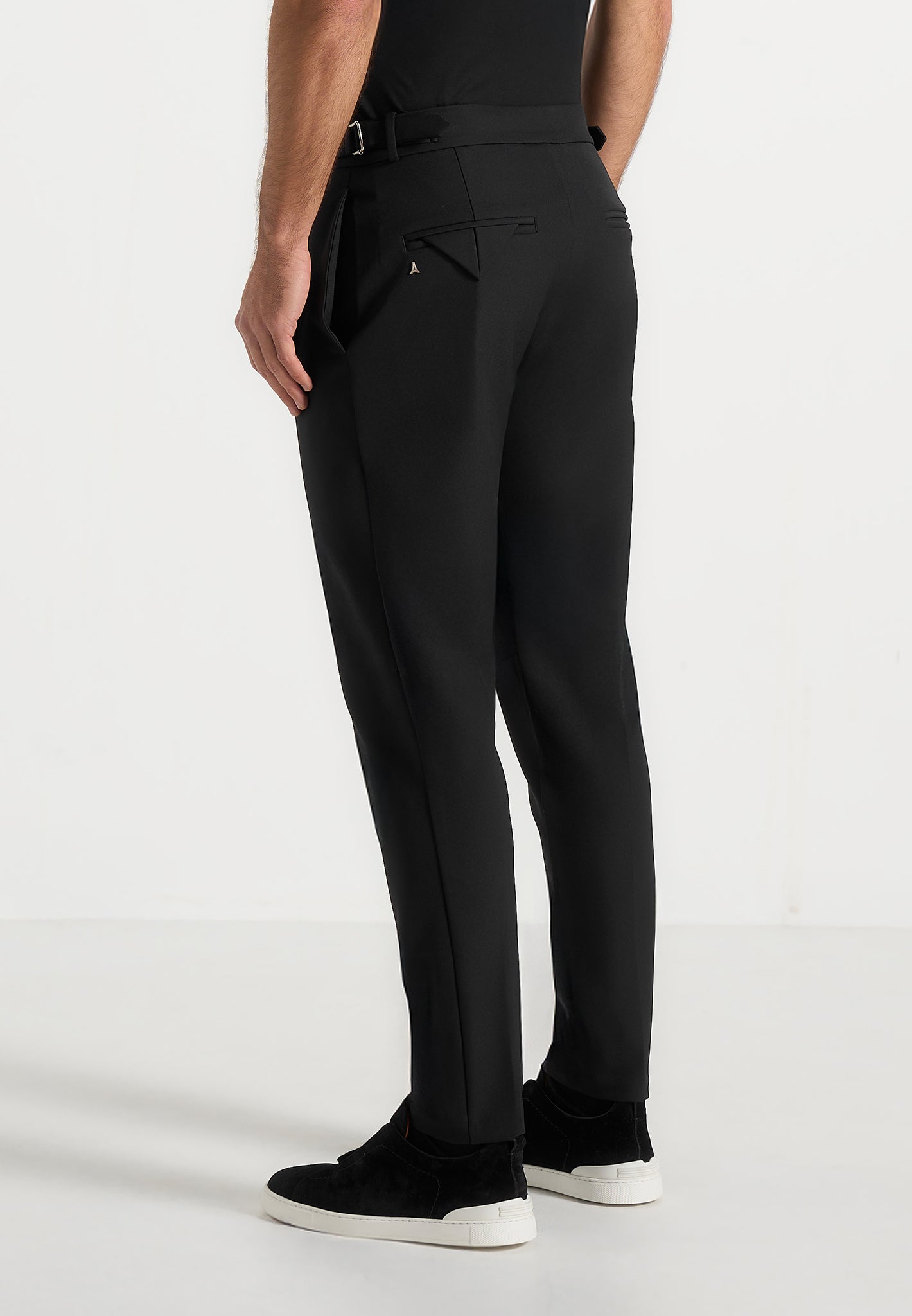 Aiden - Slim Fit Stretch Trousers - Black