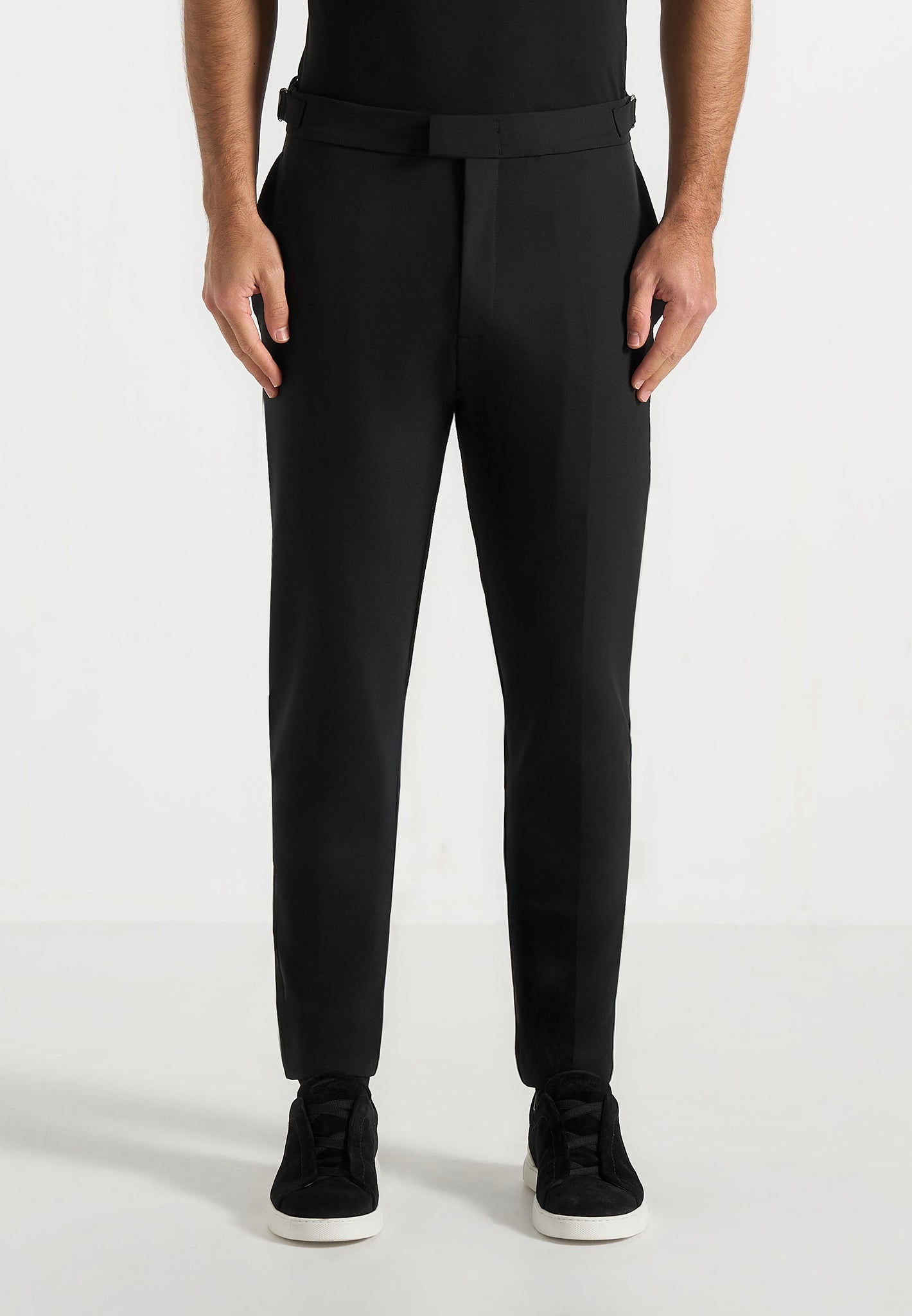 Aiden - Slim Fit Stretch Trousers - Black