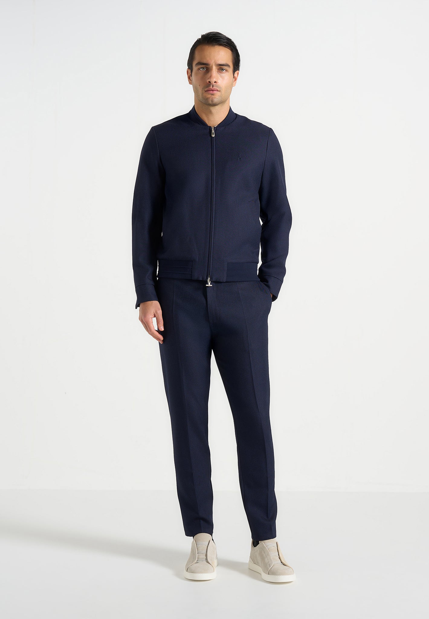 Sami - Tailored Bomber Jacket - Navy 