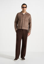 Pierre - Relaxed Fit Pleated Tailored Trousers - Brown