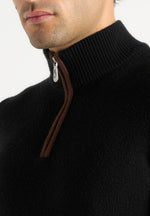 Torin - Quarter Zip Knit Jumper - Black