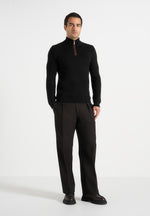 Torin - Quarter Zip Knit Jumper - Black