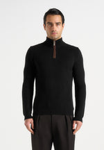 Torin - Quarter Zip Knit Jumper - Black