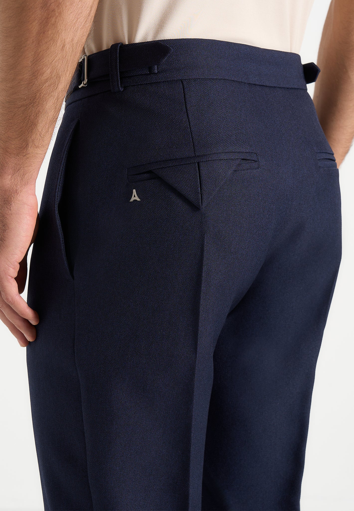 Hubert - Slim Fit Tailored Trousers - Navy