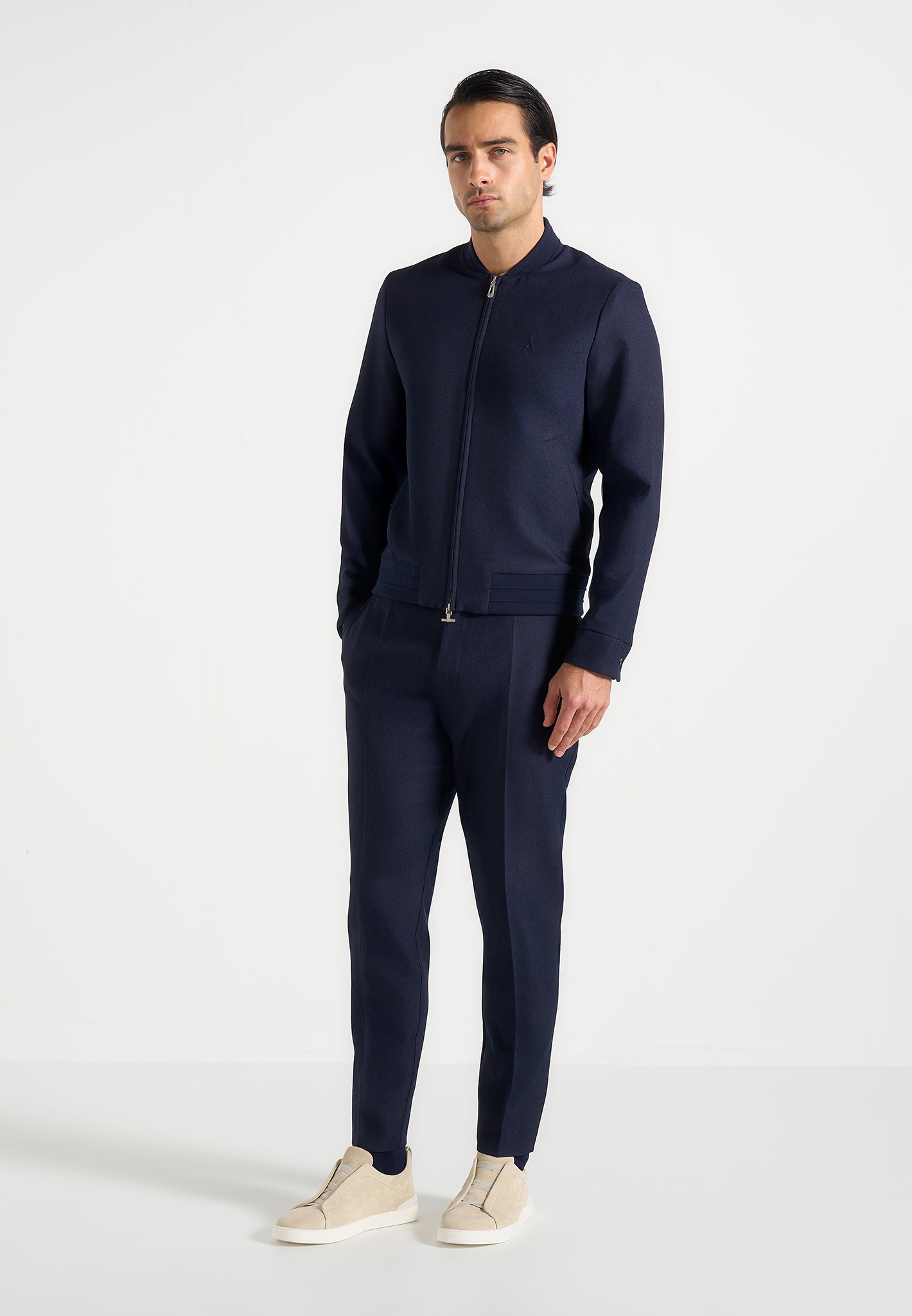 Hubert - Slim Fit Tailored Trousers - Navy 