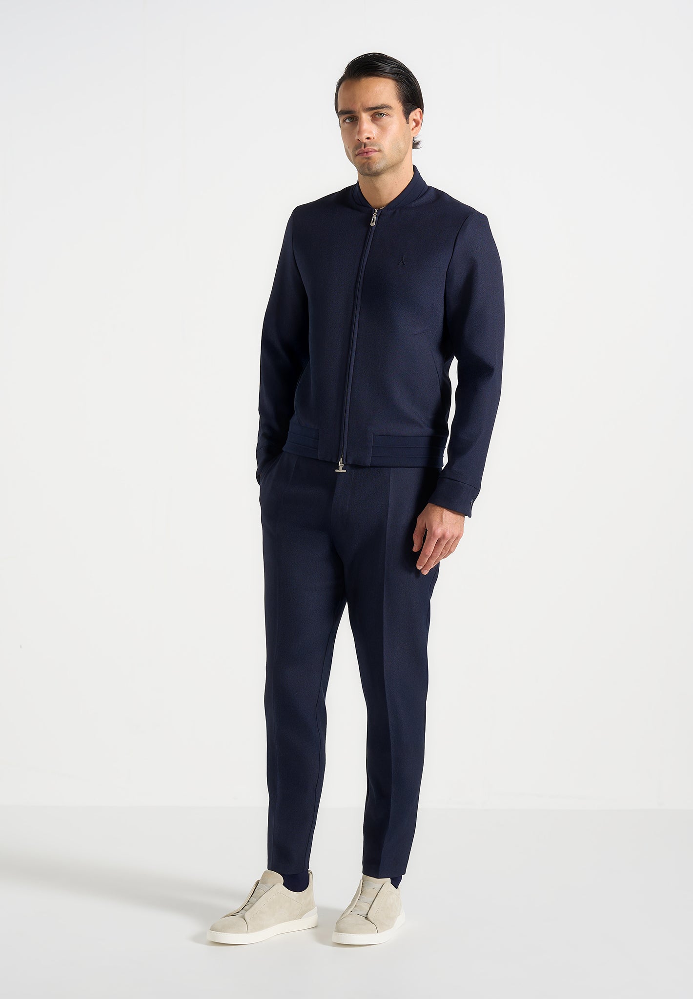 Hubert - Slim Fit Tailored Trousers - Navy