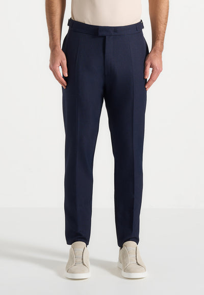 Hubert - Slim Fit Tailored Trousers - Navy