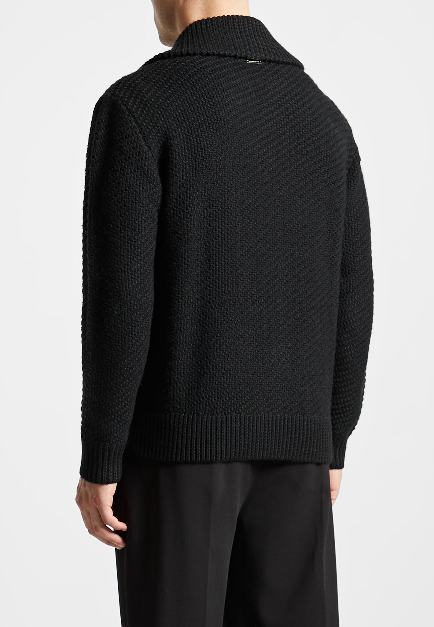 diagonal-knit-cardigan-black