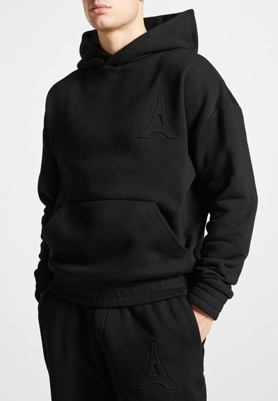 eternel-eiffel-embossed-hoodie-black