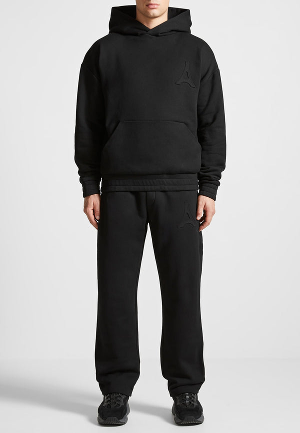 Victor - Eiffel Embossed Hoodie - Black
