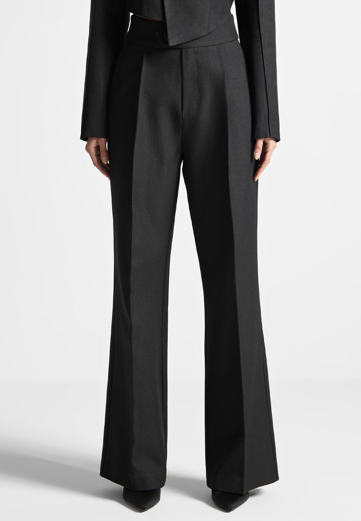 Elsa - High Waisted Tailored Trousers - Black