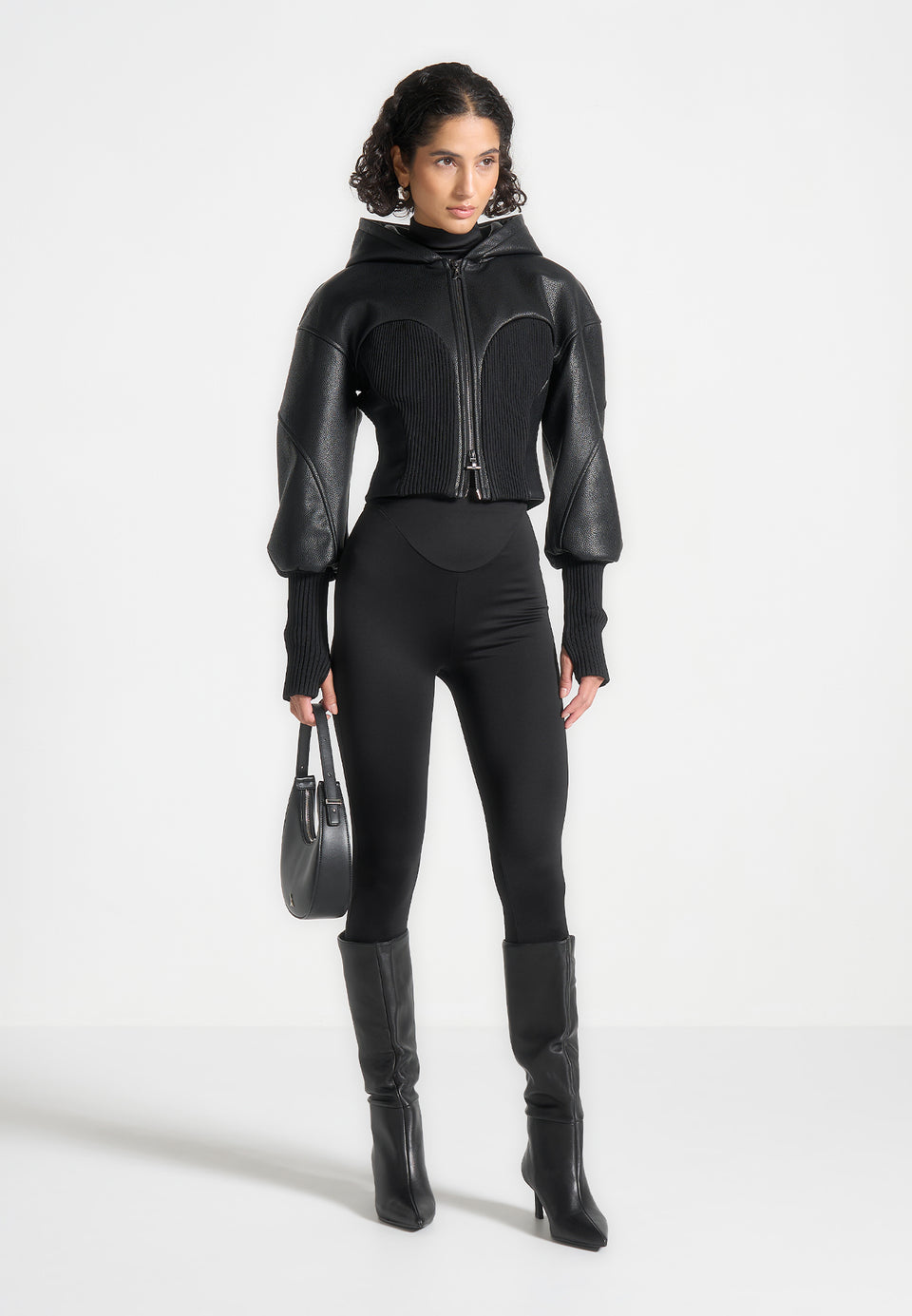 amani-hooded-pebbled-leather-contour-jacket-black
