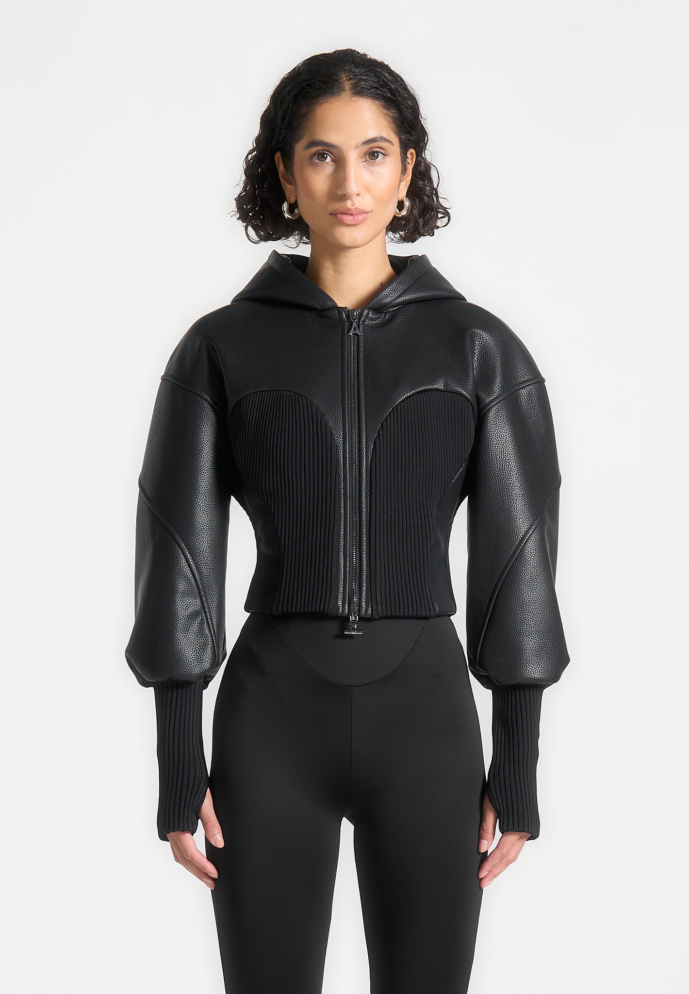 amani-hooded-pebbled-leather-contour-jacket-black