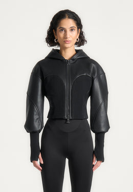 amani-hooded-pebbled-leather-contour-jacket-black