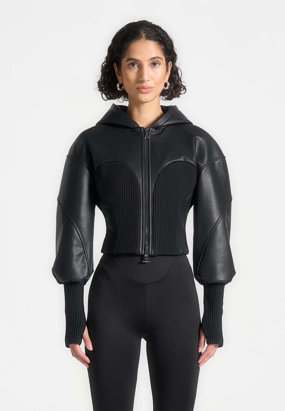 amani-hooded-pebbled-leather-contour-jacket-black