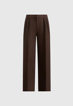 Julie - Tailored Twin Pleat Trousers - Brown