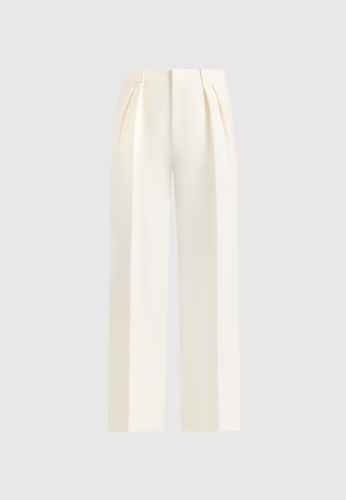 Julie - Tailored Twin Pleat Trousers - Off White