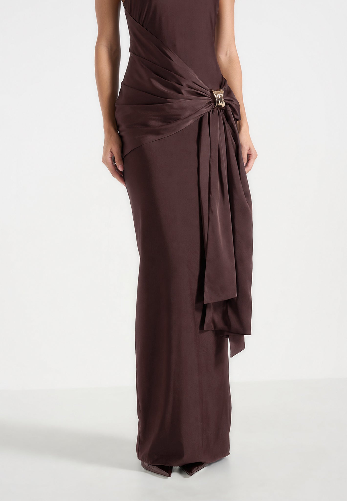 willow halter maxi dress Willow Maxi Dress, in Buttercream Luxe Satin