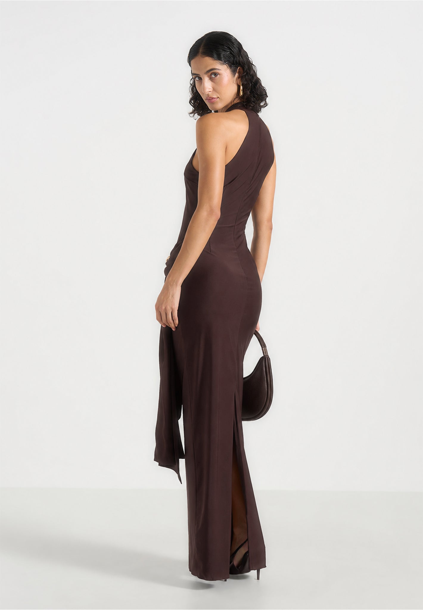 willow halter maxi dress Willow Maxi Dress, in Buttercream Luxe Satin