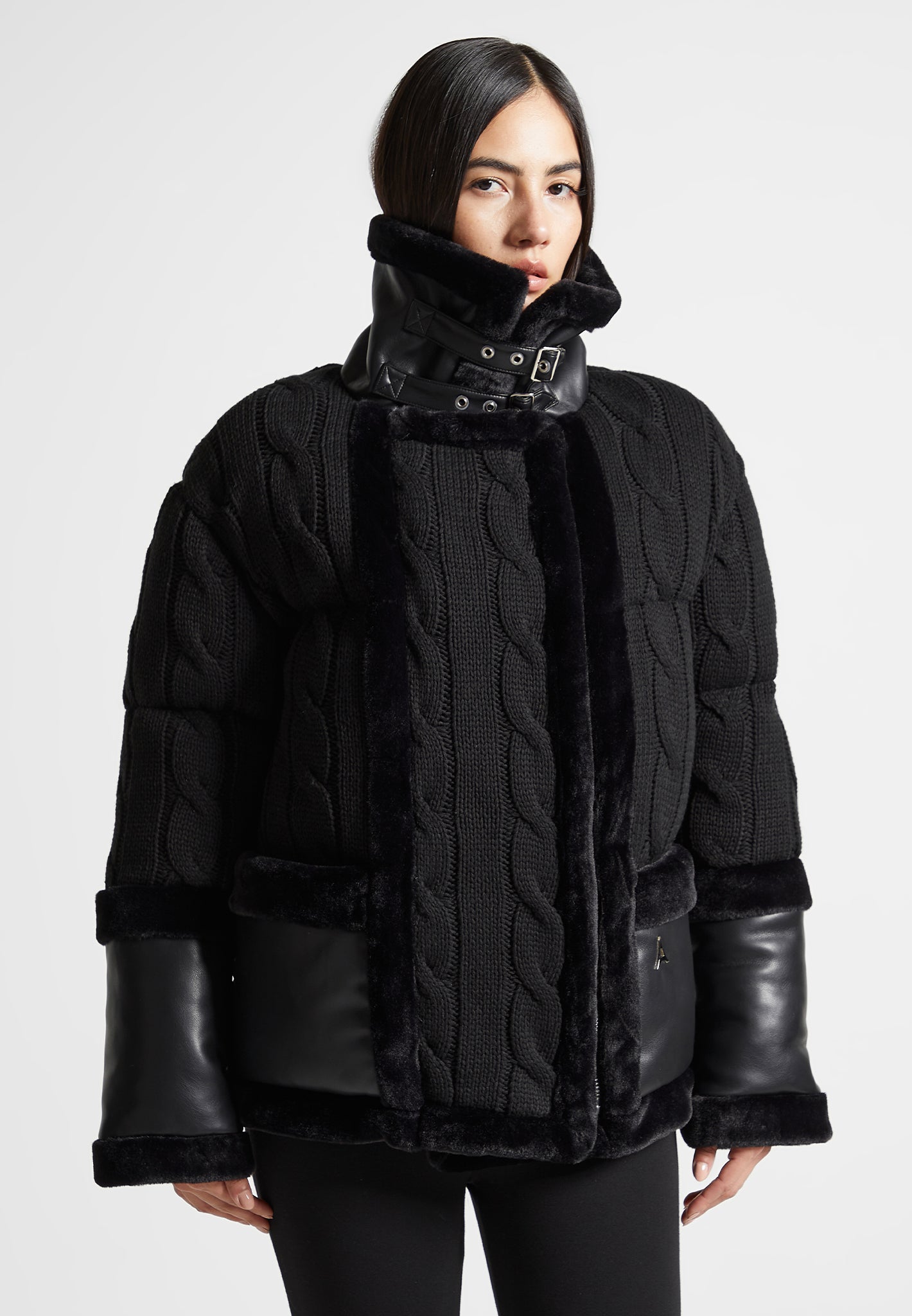 knit-and-plush-puffer-biker-jacket-black