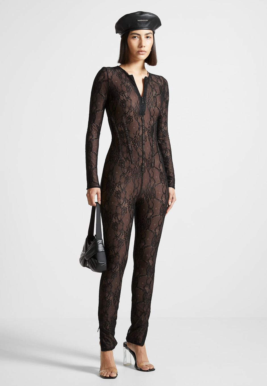 Knitted Two Tone Jumpsuit with Belt - Grey/Black | Manière De Voir