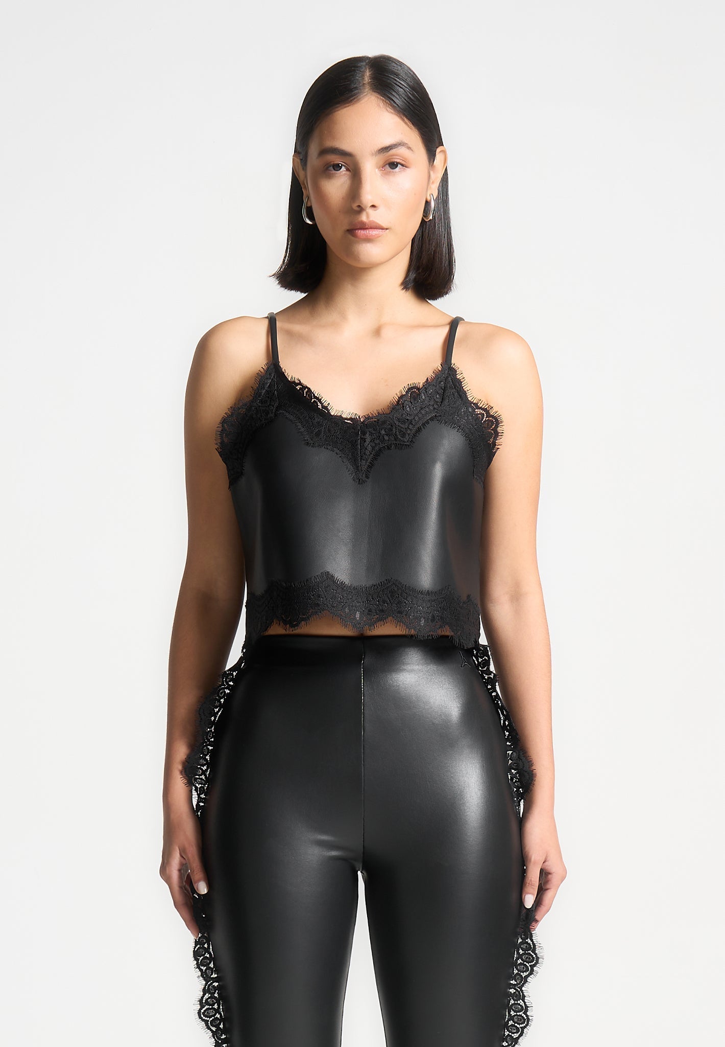 lace-trim-leather-camisole-top-black