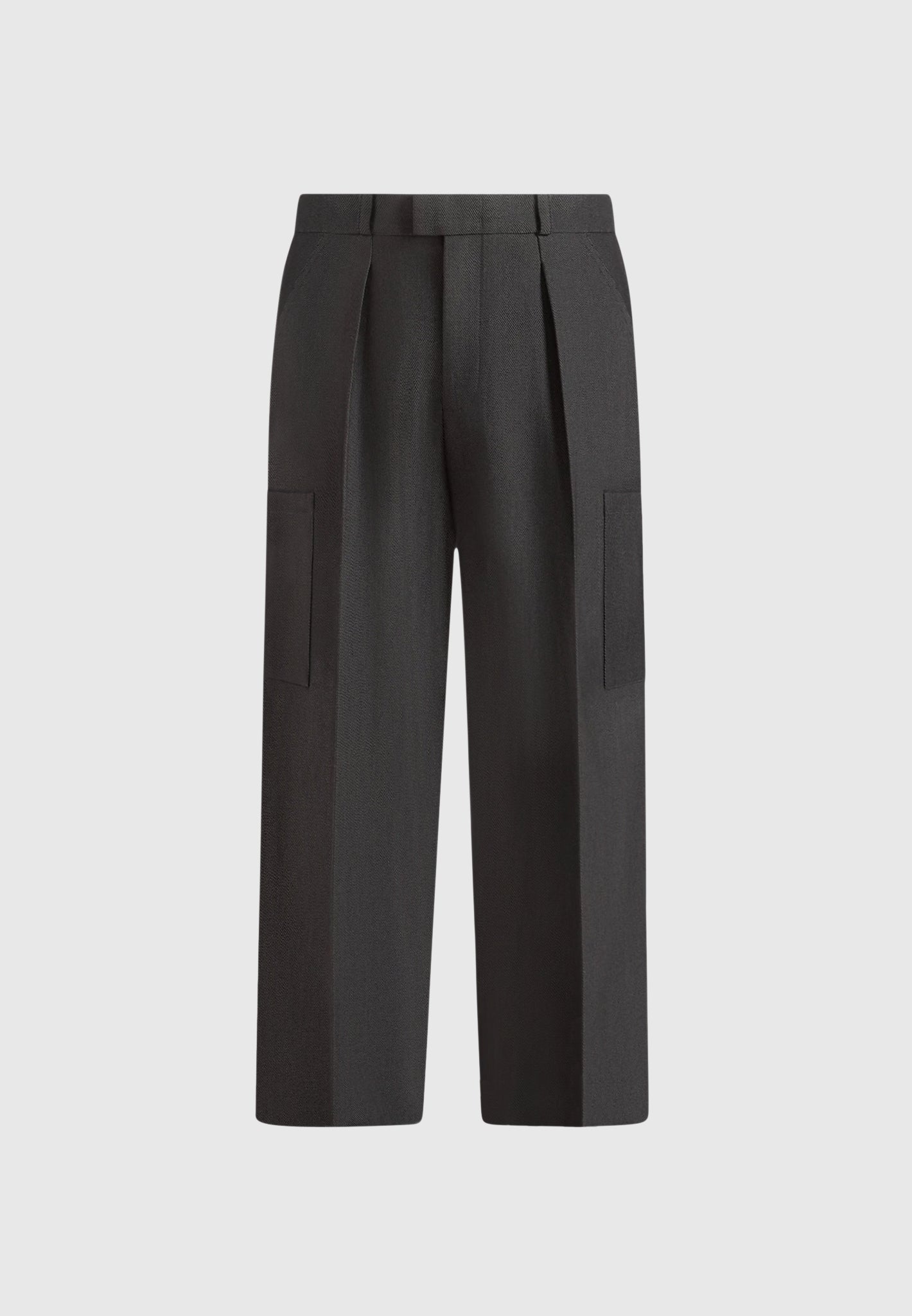 Luca - Relaxed Fit Pleated Pocket Trousers - Grey