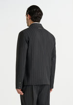Gaston - Double Breasted Pinstripe Suit Jacket - Grey