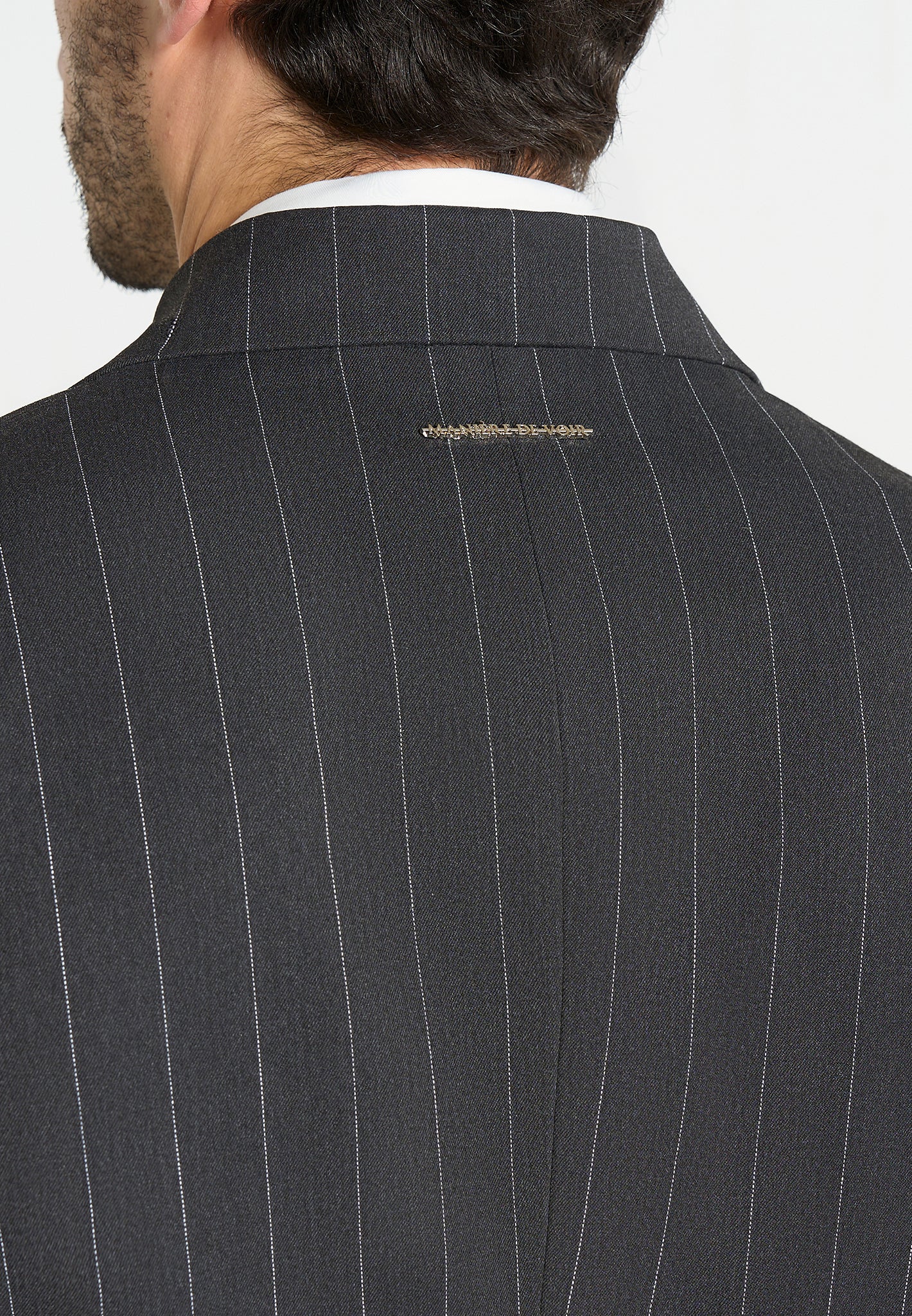 Gaston - Double Breasted Pinstripe Suit Jacket - Grey