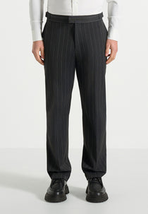 Joseph - Regular Fit Pinstripe Tailored Trousers - Grey