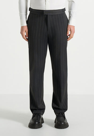 Joseph - Regular Fit Pinstripe Tailored Trousers - Grey