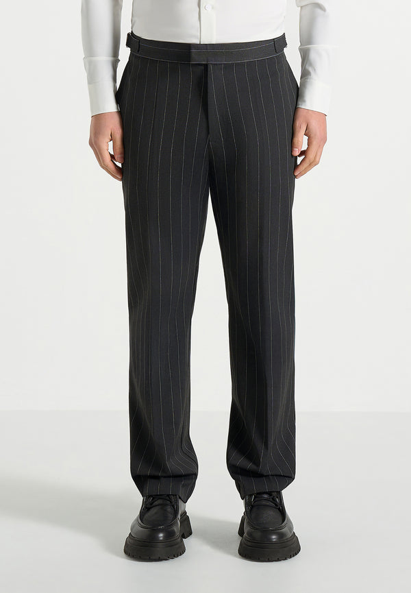 Joseph - Regular Fit Pinstripe Tailored Trousers - Grey