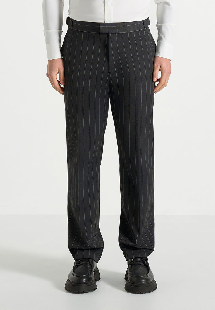 Joseph - Regular Fit Pinstripe Tailored Trousers - Grey