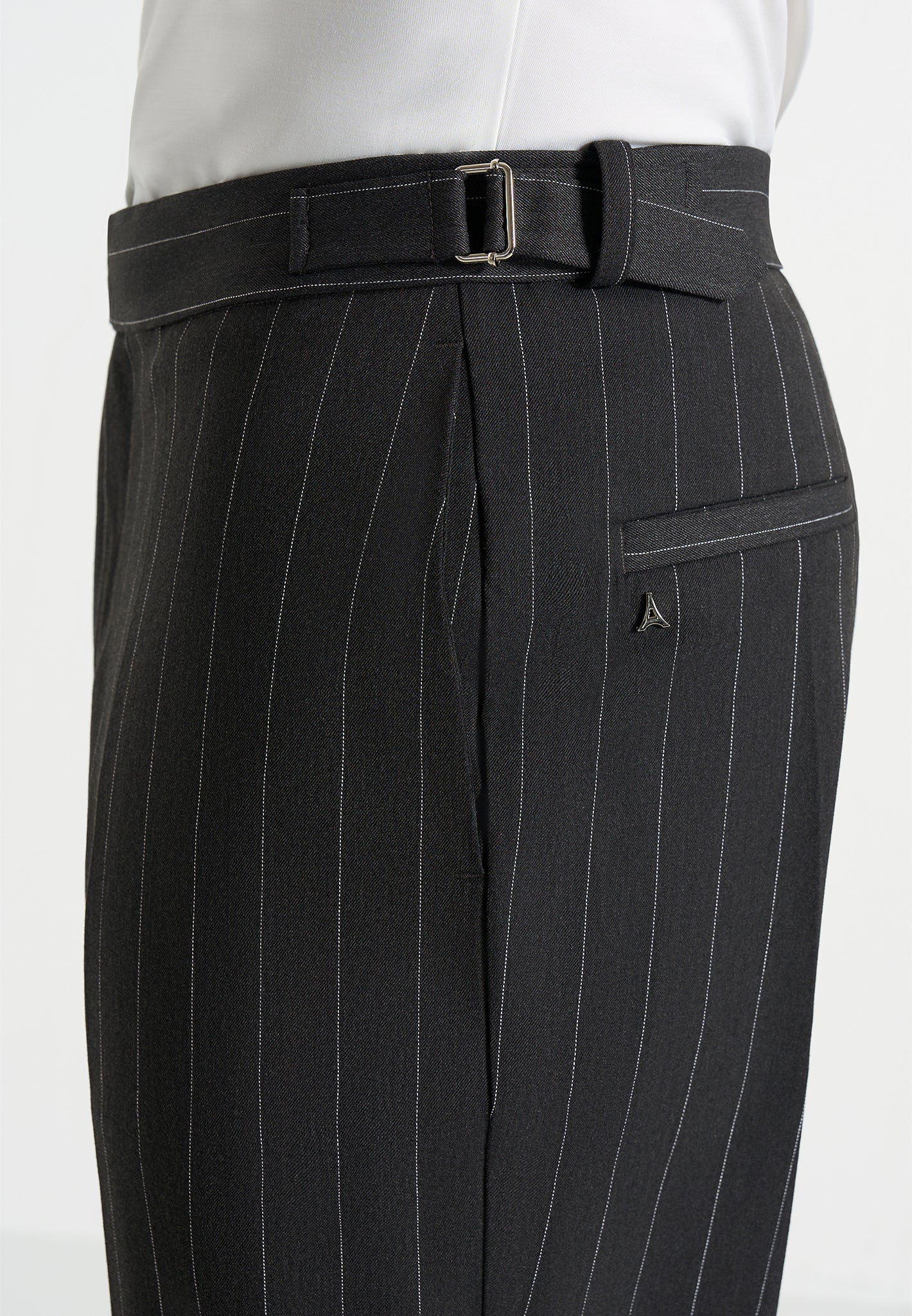 Joseph - Regular Fit Pinstripe Tailored Trousers - Grey