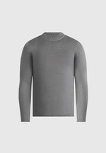 KW003 - Fitted Mock Neck Wool-Blend Jumper - Grey