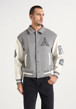 Mona Lisa - Wool-Blend Varsity Jacket - Grey