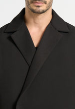 Abel - Boxy Twill Double Breasted Shirt - Black