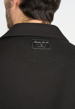 Abel - Boxy Twill Double Breasted Shirt - Black